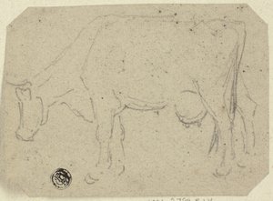 Vaca Pastando (reto); Cabeça de um animal (verso) de Unknown