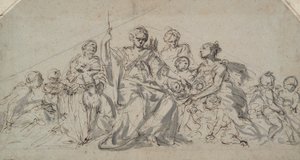 Diana com Ninfas e Putti de Unknown