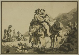 Família de viajantes em repouso de Unknown