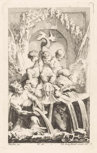 Fonte com putti e golfinhos Diversas Fontaines (título da série) de Unknown