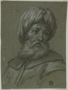 Cabeça de um velho com turbante e barba de Unknown