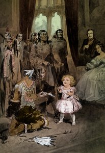O infante Edward VII brinca com os chefes dos ojíbuas de Unknown
