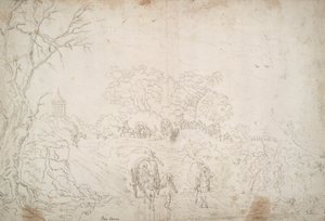 Paisagem com caravana de Unknown