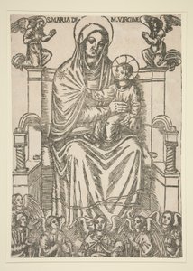 A Madonna e a Criança Enthroned de Unknown
