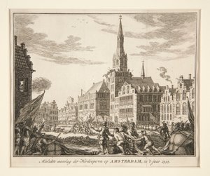Ataque de anabaptistas a Amesterdão, em de Unknown