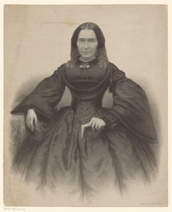 Retrato de uma mulher desconhecida em um vestido preto de Unknown