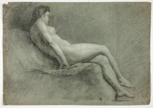 Nu feminino académico reclinado de Unknown