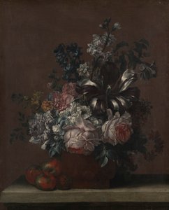 Natureza Morta com Flores e Fruta (Maçãs?) de Unknown