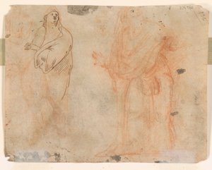 Estudos de Figuras em queda (recto); Estudos de Figuras em Vestuário drapeado (verso) de Unknown