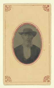 Sem título (Retrato de um homem barbudo com chapéu) de Unknown