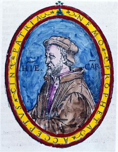 (Cardanus Hieronymus) Jerome Cardan em italiano Gerolamo Cardano, médico italiano, matemático, filósofo e astrólogo (Pavia de Unknown artist