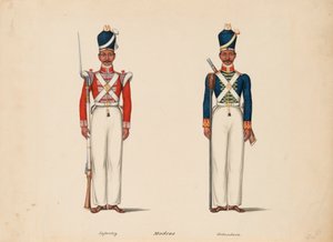 10ª Infantaria Nativa de Madras e a Artilharia de Madras de Unknown artist