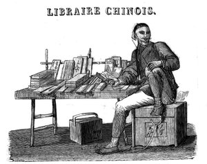 Um livreiro chinês do século XIX. de Unknown artist