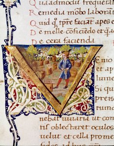 Um apicultor e as suas colmeias (miniatura de Unknown artist