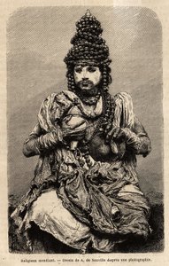 Um mendigo religioso. Gravura para ilustrar a viagem nas províncias meridionais da Índia, de Alfred Grandidier, em 1862-1864, publicada em "le tour du monde", sob a direção de D