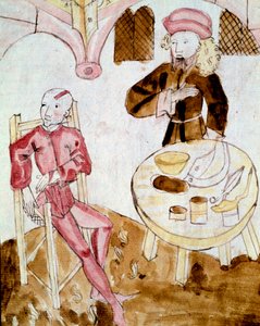 Um médico que visita um paciente (miniatura de Unknown artist