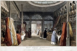 Uma loja de tecidos em Londres (Inglaterra) - Litografia por volta de 1800 de Unknown artist
