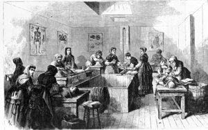 Um necrotério nos Estados Unidos em 1890. de Unknown artist