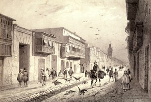 Uma rua em Valladolid, em Lima, Peru. de Unknown artist