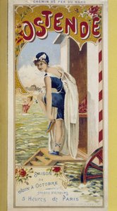 Cartaz publicitário para Ostende, final do século XIX de Unknown artist