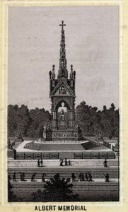 Albert Memorial, Londres, Inglaterra. Cromolitografia do final do século XIX. de Unknown artist