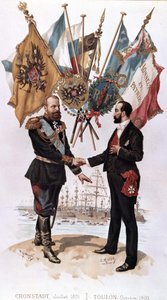 Alexander III na assinatura do acordo comercial franco-russo (Kronstadt 1891 - Toulon 1893), coleção Bianchetti de Unknown artist