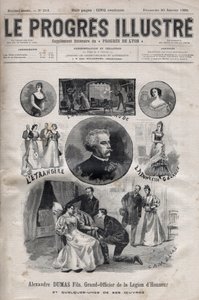 Alexandre Dumas Jr. - Grande Oficial da Legião de Honra e algumas de suas obras - gravadas em "Le Progres illustrious" de 1895 de Unknown artist