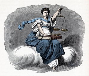 Alegoria da Justiça - 1882 - Corte de madeira - de Unknown artist