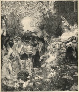 Gravura de Amaterasu deusa do Sol de Paul Francois Quinsac (1858-1929) - Gravura de 1899 de Unknown artist