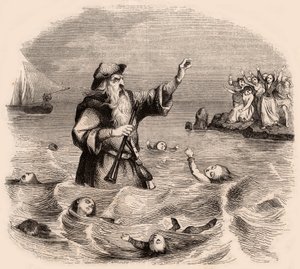 Um velho afogando crianças no mar, de uma popular lenda tradicional alemã de Unknown