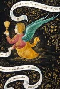 O Angel a usar um cálice. Miniatura de Belbello da Pavia de Unknown artist