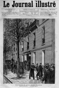 Prisão em 1883 de Jerome Bonaparte dit Plon-Plon (Plonplon) (1822-1891) (Napoleon-Jerome Bonaparte ou Príncipe Jerome Napoleão), filho de Jerome Bonaparte (1784-1860) - capa do "The Illustrous Journal" de 1883 de Unknown artist
