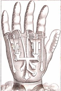 Prótese de mão artificial do cirurgião anatomista francês Ambroise Par de Unknown artist