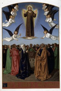 Ascensão de Cristo (Anjos, José, a Virgem), n.d. do documento do século XVI. de Unknown artist