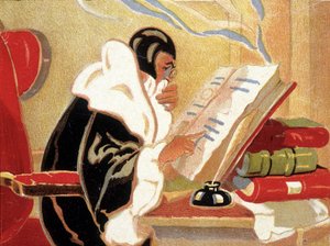 Astrologista: Nostradamus a estudar um livro. de Unknown artist