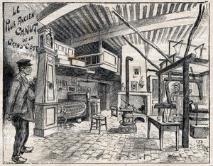 Atelier de Canut a Lyon - o mais antigo dos cortes do Grand Cote desde 1814 gravados em "Le Progres illustrious" de 1895 de Unknown artist