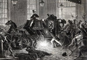 Ataque de Felice Orsini contra Napoleão III em 01/01/1858 - em "L