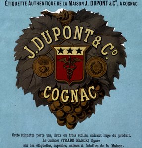 Etiqueta autêntica de J. Dupont & C¡, Cognac. edição de 1882 de Unknown artist