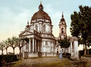 Basílica da Superga (Basílica da Superga) em Turim (Turim) na Itália em 1890 de Unknown artist