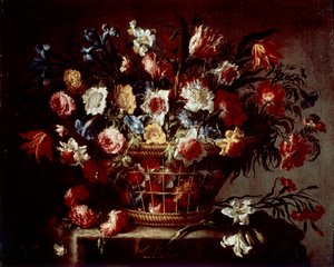 Cesto de Flores (óleo sobre tela de Unknown artist