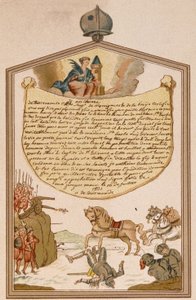 Cena de batalha com canhão na Idade Média - ex-voto São Barbe de Unknown artist