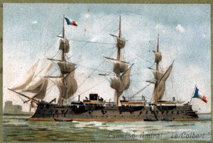 Almirante de Batalha "O Colbert". Cromolitografia do século XIX. de Unknown artist