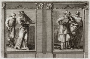 Bíblia de Royaumont, Velho Testamento: Roupas dos Sacerdotes. Figura das vestes do Grande Sacerdote, e dos outros Levitas. Ilustração de 1811. de Unknown artist