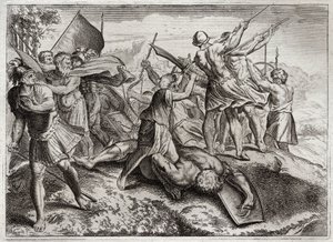 Bíblia de Royaumont, Velho Testamento: Jonathas Pontiff. Jonathas (Jonathan) sucede a seu irmão Judas Machabee (Maccabee, Macabee) à frente da revolta contra os Seleucidas. Ele conquistou várias vitórias. Diodote Tryphon finalmente surpreende-o por traição de Unknown artist