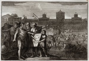 Bíblia de Royaumont, Velho Testamento: Rei Cyrus. Ciro II, o Grande, Rei da Pérsia, e desde a Babilônia, sabendo que os Profetas haviam previsto que seria ele quem faria o Templo de Jerusalém se rebelar, dá poder a todos os judeus. de Unknown artist