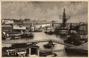 Brest - Le port militaire - Finistere - Bretagne - gravura em "PATRIE" - DESCRIÇÃO PECTURESSE DE LA FRANCE EN 6 VOLUES BY LUCIEN HUARD - final do século XIX de Unknown artist