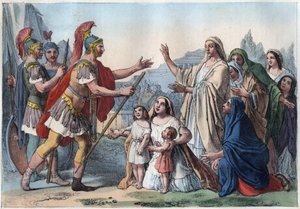 Caius Marcius Coriolanus (Coriolan) e sua mãe (488 AC) - Cerco Coriolan Roma com o apoio do povo - sua mãe Veturia e sua esposa Volumnia convencem-no a se aposentar - Volumnia e Verturia antes de Coriolan (Gaius Marcius Coriolanus) - Mãe a de Unknown artist
