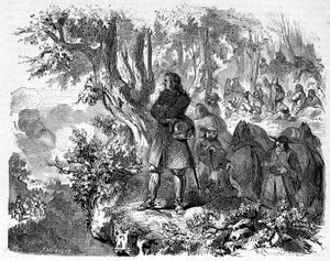 Camisardos no Cévennes. Gravura do século XIX. de Unknown artist