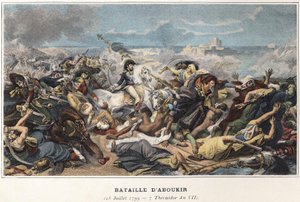 Campanha (Expedição) do Egito (1798-1801): Joachim Murat (1767-1815) durante a Batalha de Aboukir, 25 de julho de Unknown artist