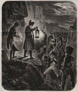 Campanha da Prússia e da Polônia: Imperador Napoleão I (1769-1821) na véspera da Batalha de Iena e Auerstaedt 14-10-1805 - O Imperador Napoleão I na noite anterior à Batalha de Jena-Auerstedt (Jena Auerstedt) contra o exército prussiano em 14 de outubro de de Unknown artist
